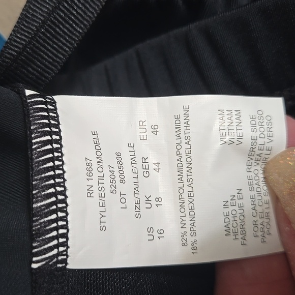 Swim Solutions Black Tummy Control High Waist Swim Bottoms Size 16 NWT - Picture 5 of 5